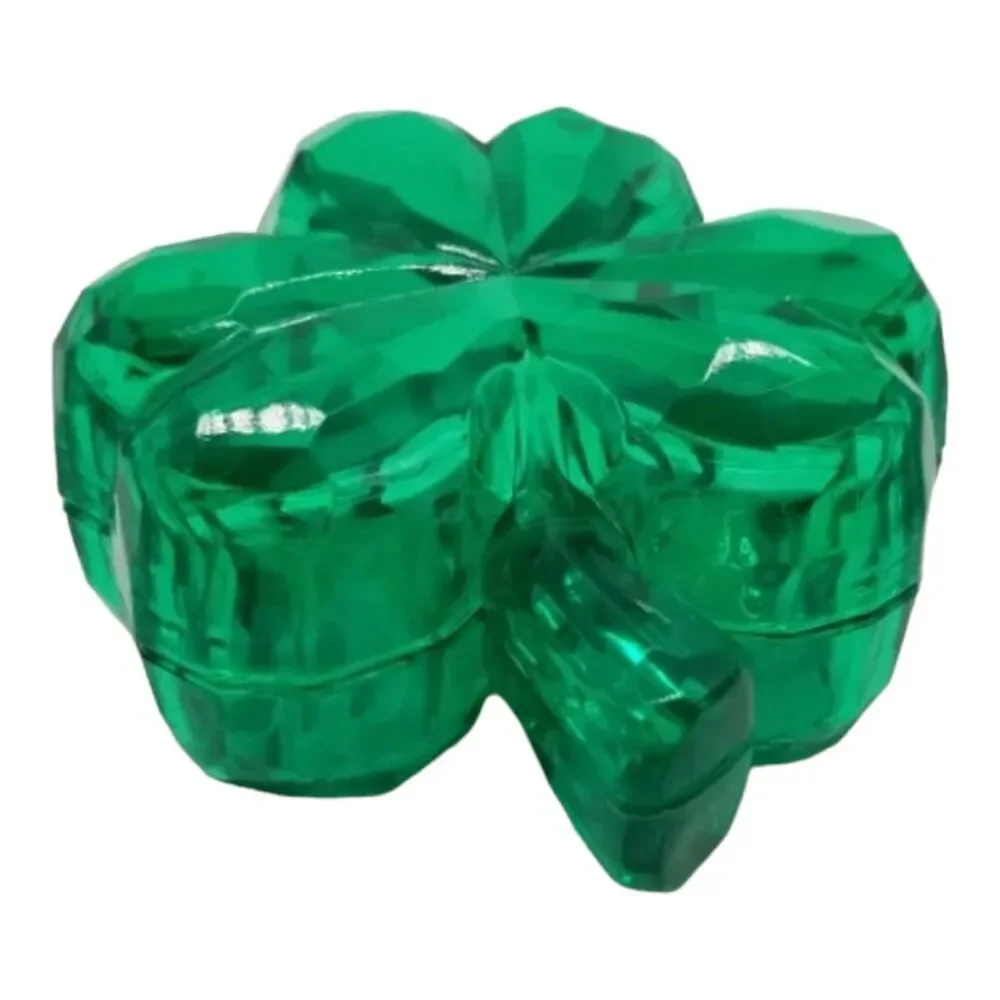 Shamrock Acrylic Case Three Leaf Clover Jewelry Candy Saint Patricks Container